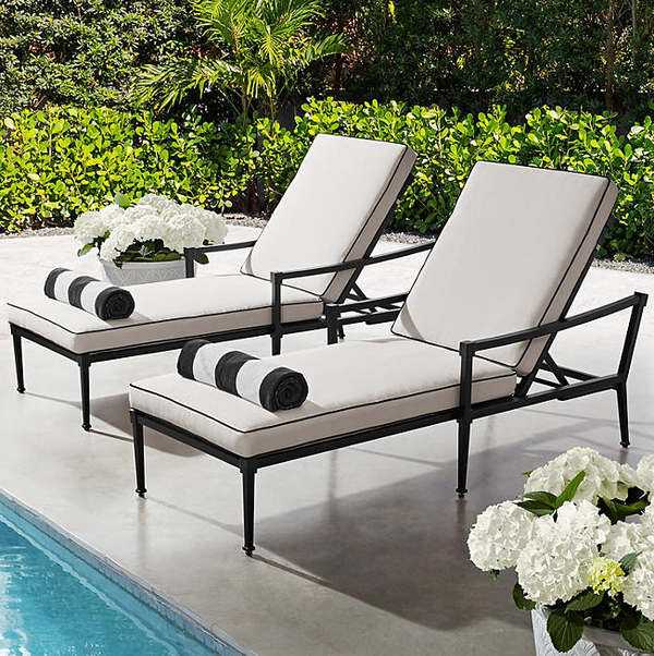 Sheffield Chaise Lounger with Adjustable Back, Set of 2
