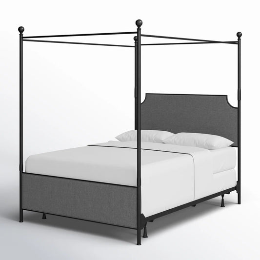 Aasif Upholstered Metal Canopy Bed