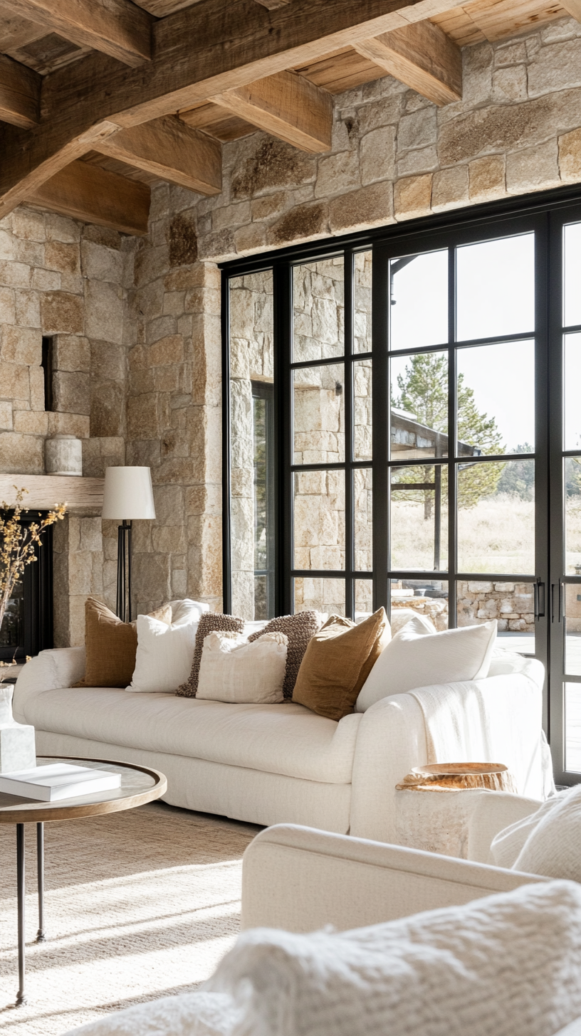 Luxury Stone Ranch Home Floor Plan - 1 Page PDF by Licensed Architect, Ai Generated Images