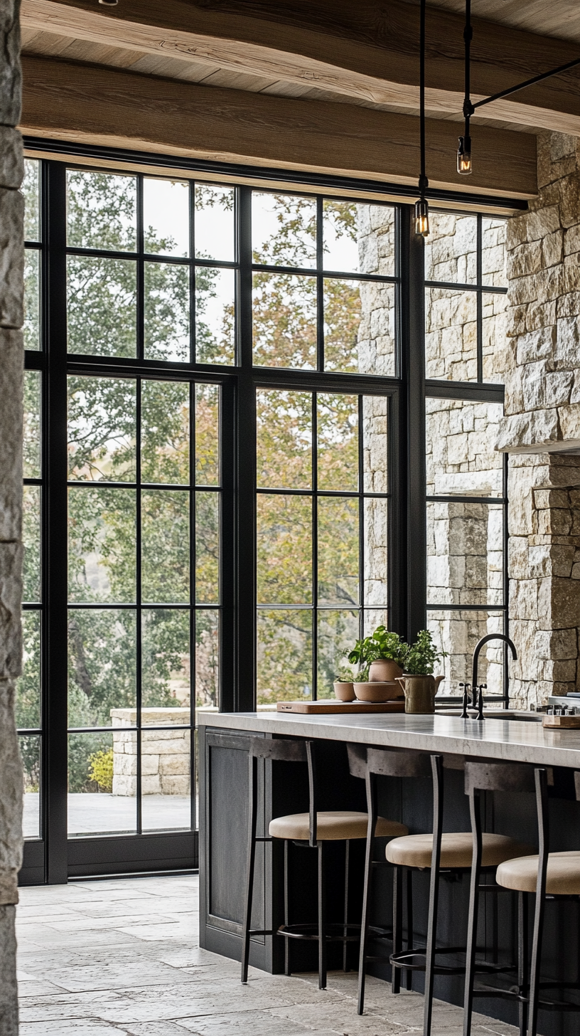 Luxury Stone Ranch Home Floor Plan - 1 Page PDF by Licensed Architect, Ai Generated Images
